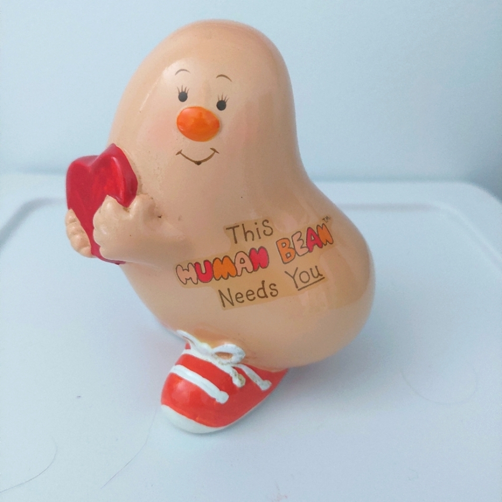 Enesco Valentine This Human Bean Needs You 1981 Bean Figurine Vintage